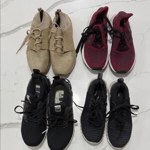Women's Athletic Shoes Set - Black, Tan, and Burgundy
